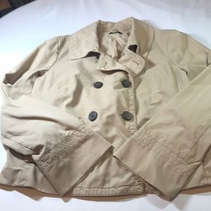 🦀J Crew tan short pea jacket